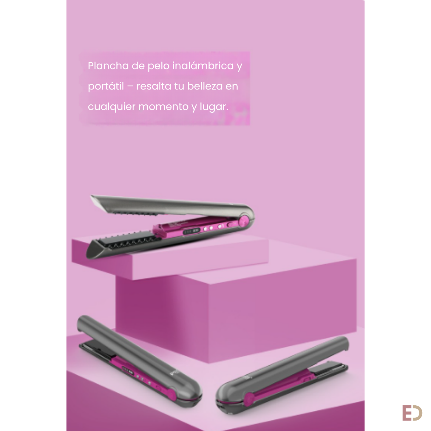 2-in-1 USB Cordless Hair Curler and Straightener