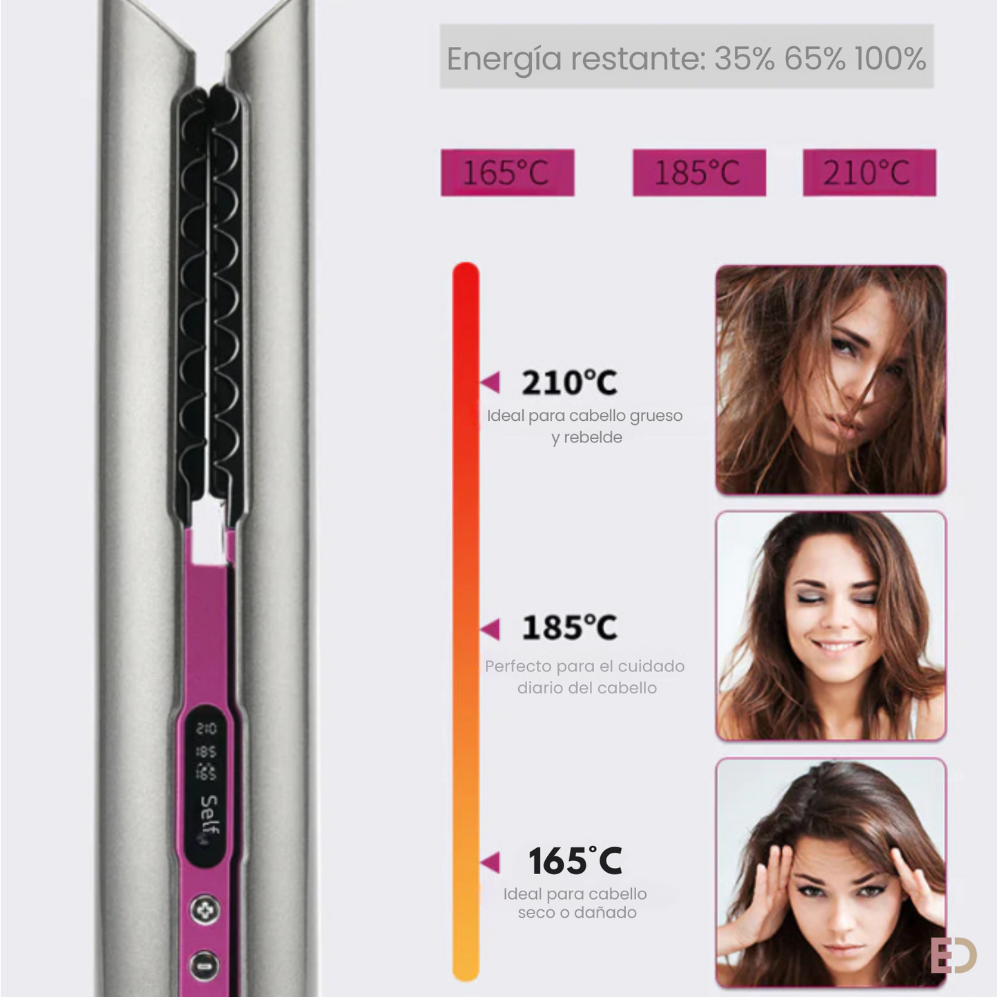 2-in-1 USB Cordless Hair Curler and Straightener
