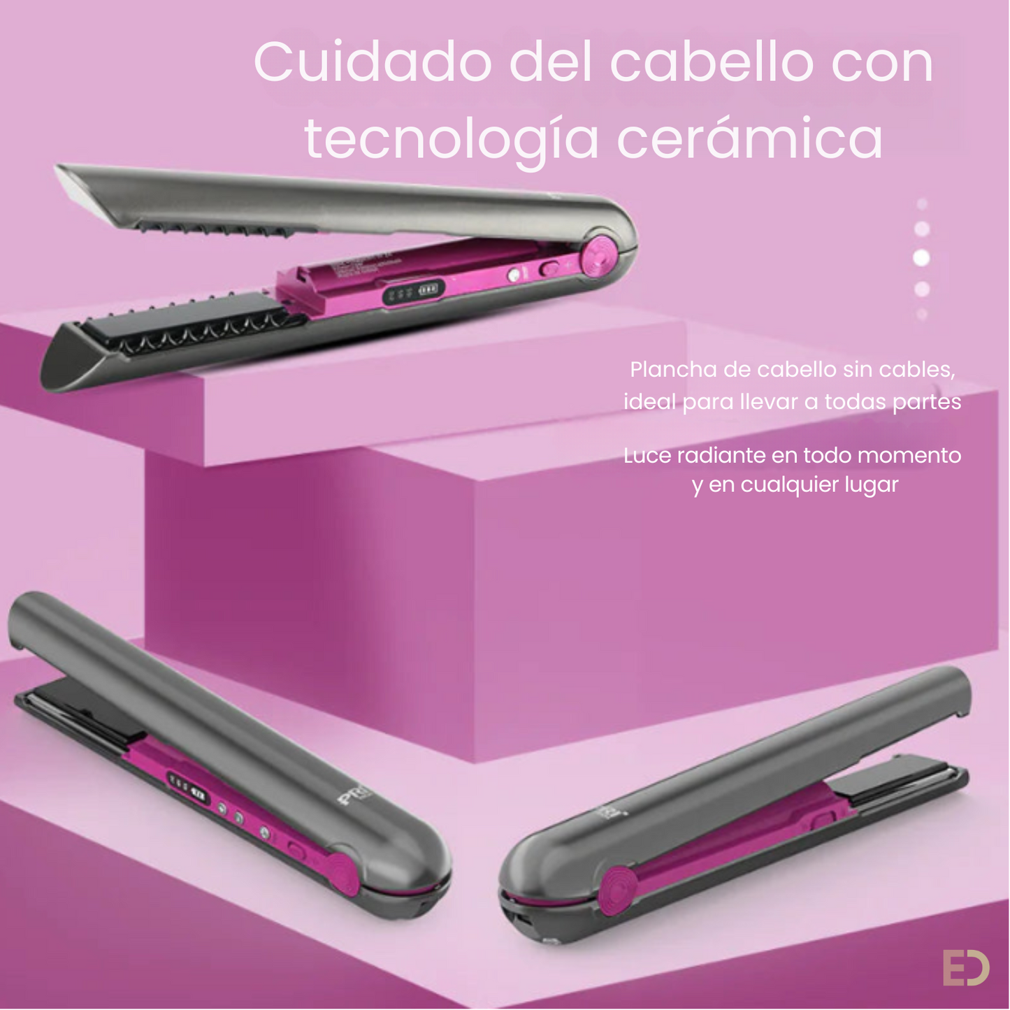 2-in-1 USB Cordless Hair Curler and Straightener